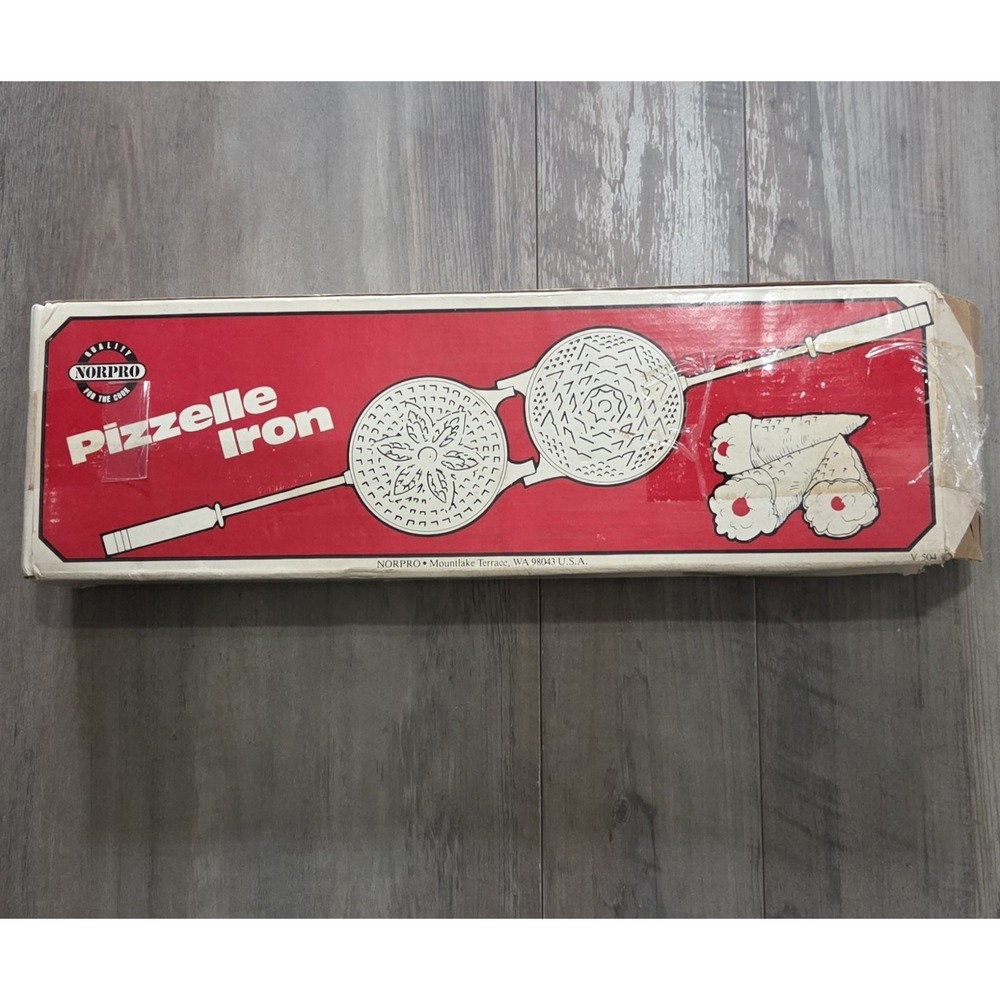 Norpro Vintage Pizzelle Iron Traditional Waffle Cookies New With Box